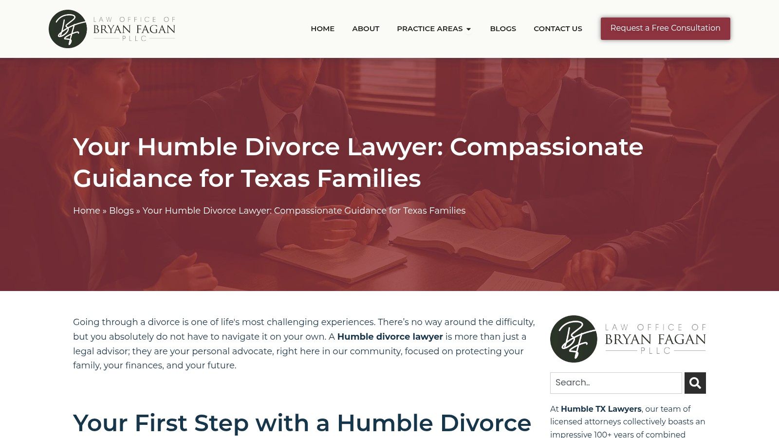 Screenshot from https://humbletxlawyers.com/humble-divorce-lawyer/